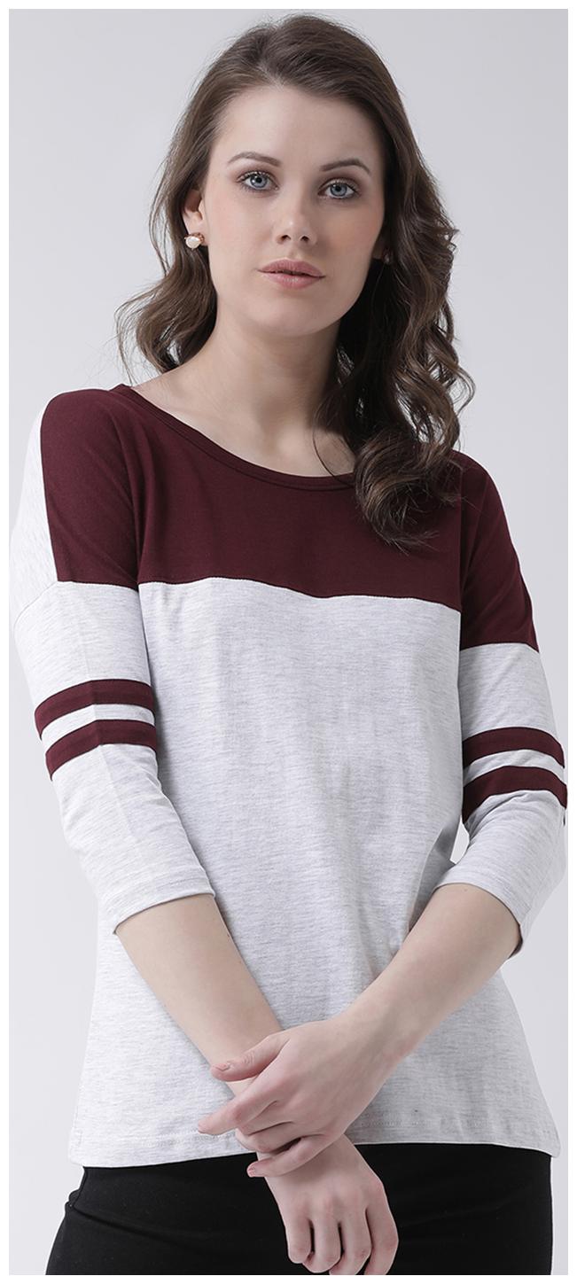 

THE DRY STATE Women Multi Slim fit Round neck Cotton T shirt