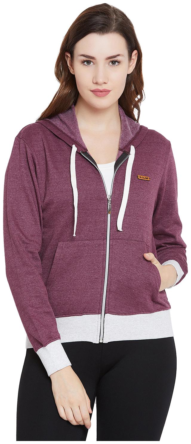 

THE DRY STATE Women Solid Sweatshirt - Maroon