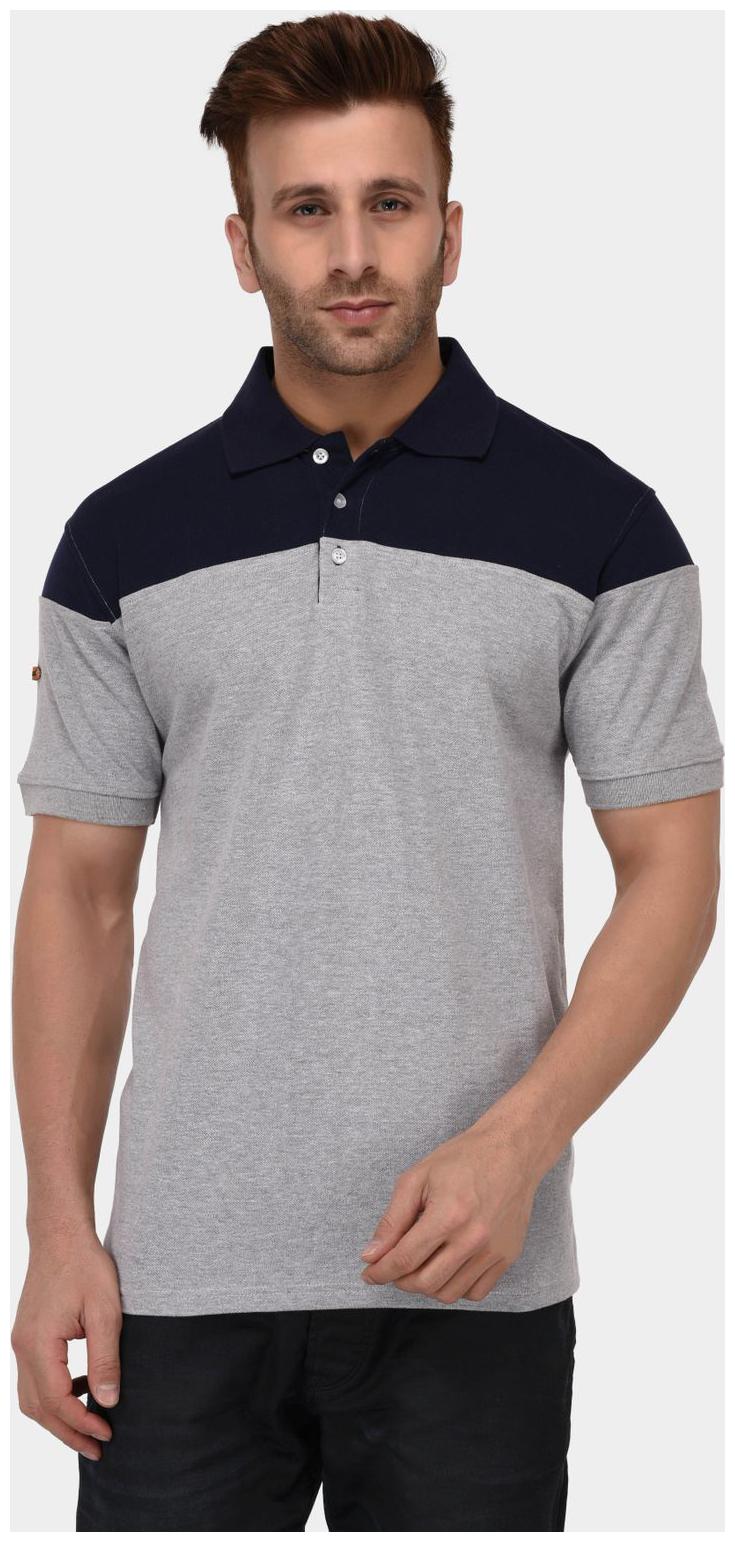 

THE DRY STATE Men Grey Slim fit Cotton Polo collar T-Shirt - Pack Of 1