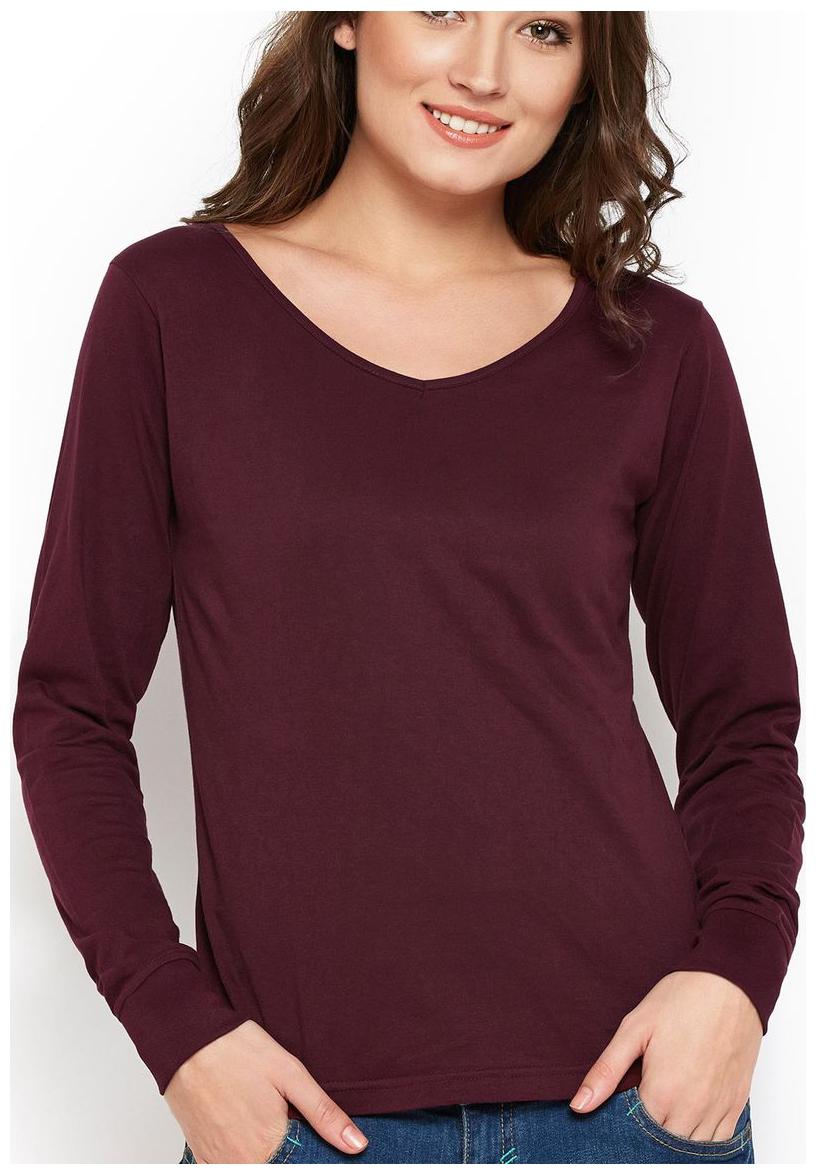 

THE DRY STATE Women Maroon Slim fit Round neck Cotton T shirt