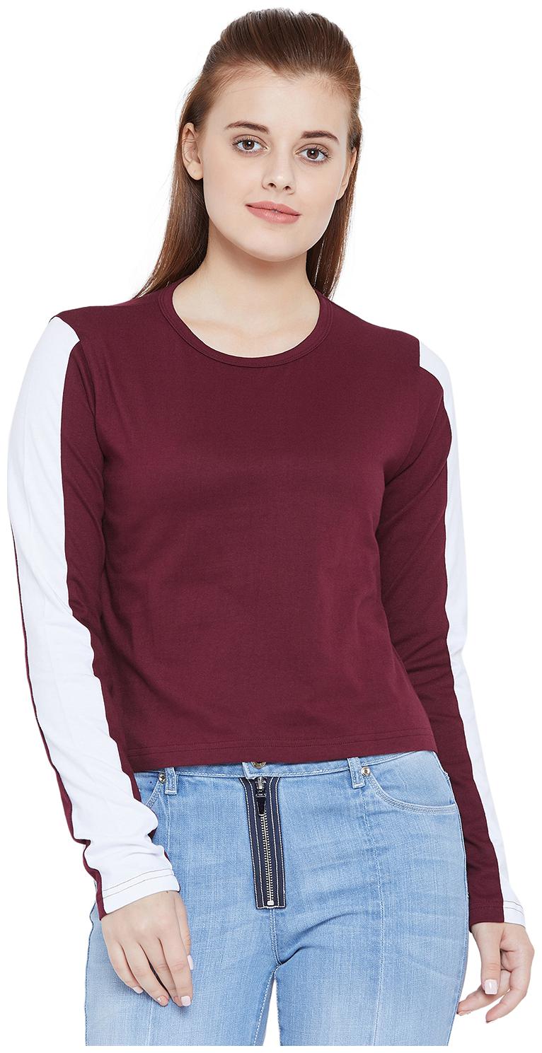

THE DRY STATE Women Multi Slim fit Round neck Cotton T shirt