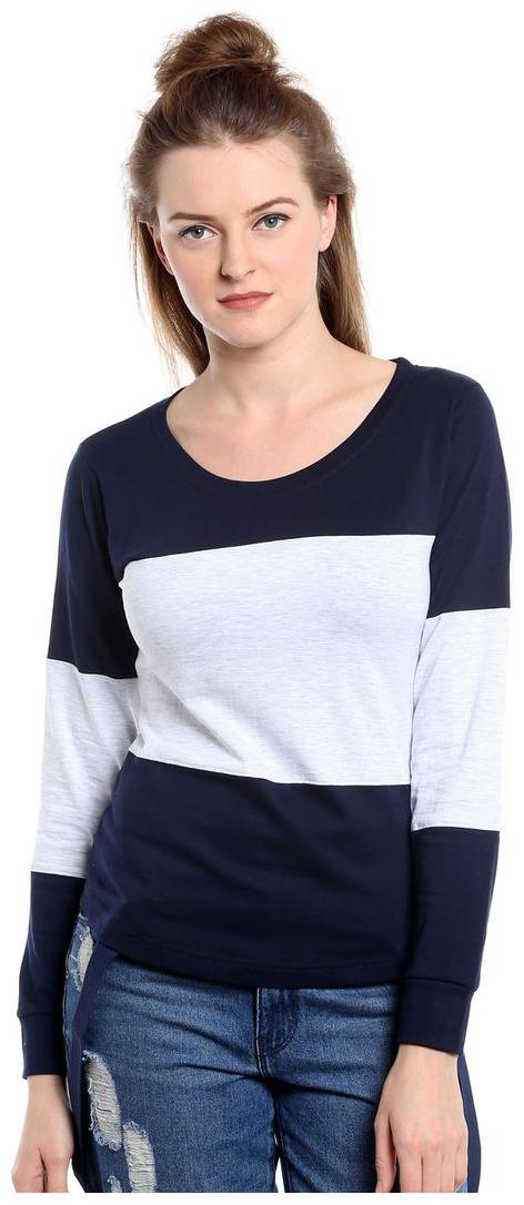 

THE DRY STATE Women White Slim fit Round neck Cotton T shirt