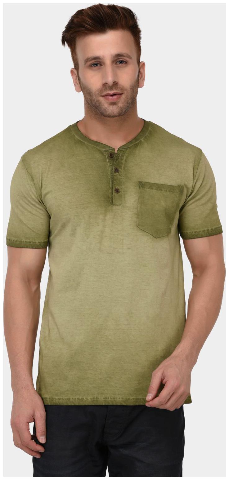 

THE DRY STATE Men Brown Slim fit Cotton Henley neck T-Shirt - Pack Of 1