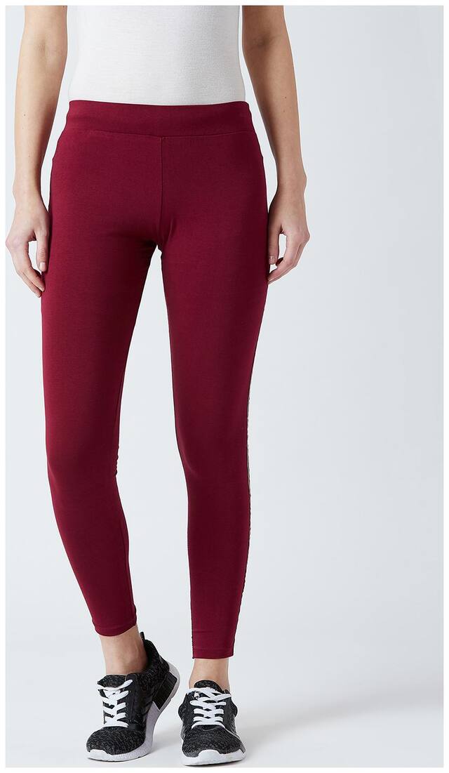 THE DRY STATE Women Regular fit Cotton Solid Track pants - Red