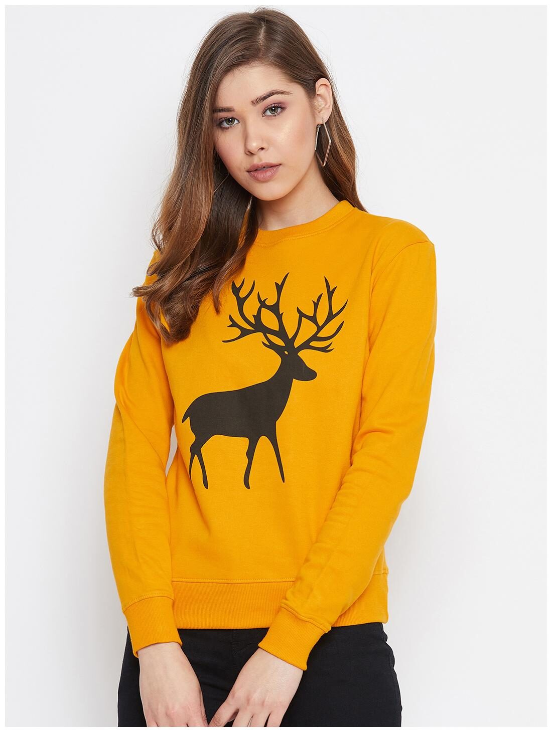 

THE DRY STATE Women Printed Sweatshirt - Mustard