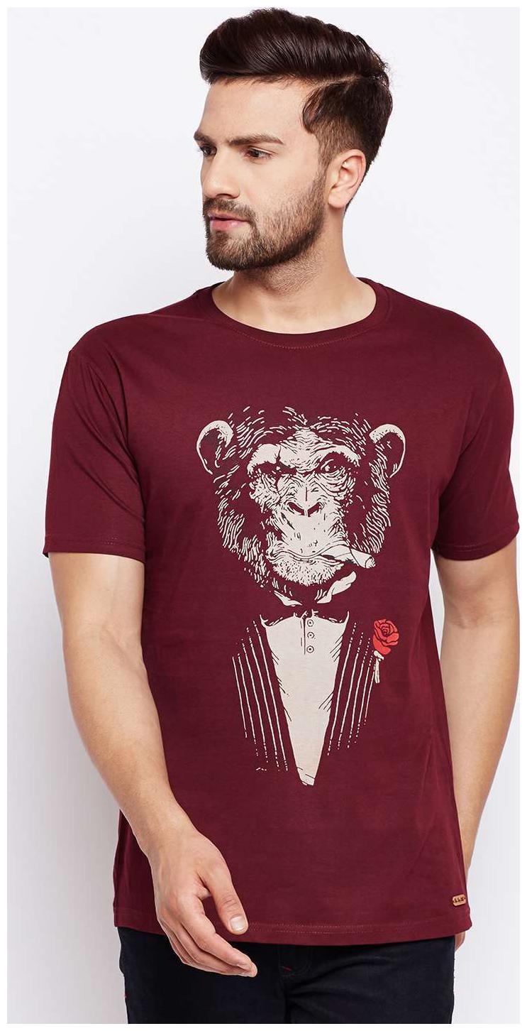 

THE DRY STATE Men Maroon Slim fit Cotton Round neck T-Shirt - Pack Of 1
