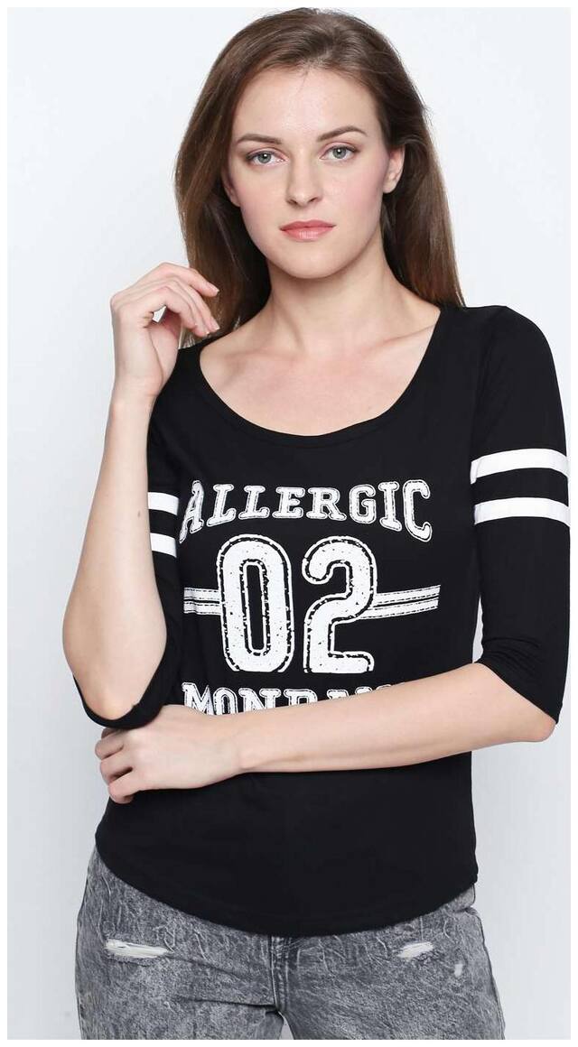 THE DRY STATE Women Black Regular fit Round neck Polyester Tank top