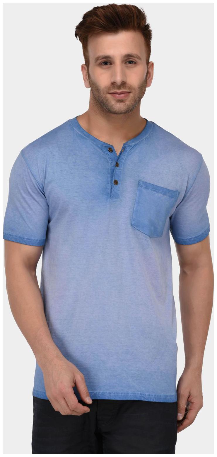 

THE DRY STATE Men Blue Slim fit Cotton V neck T-Shirt - Pack Of 1