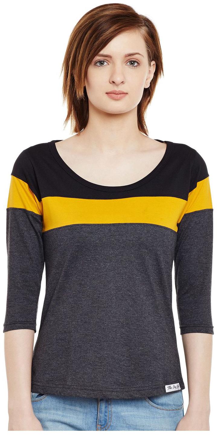 

THE DRY STATE Women Multi Slim fit Round neck Cotton T shirt
