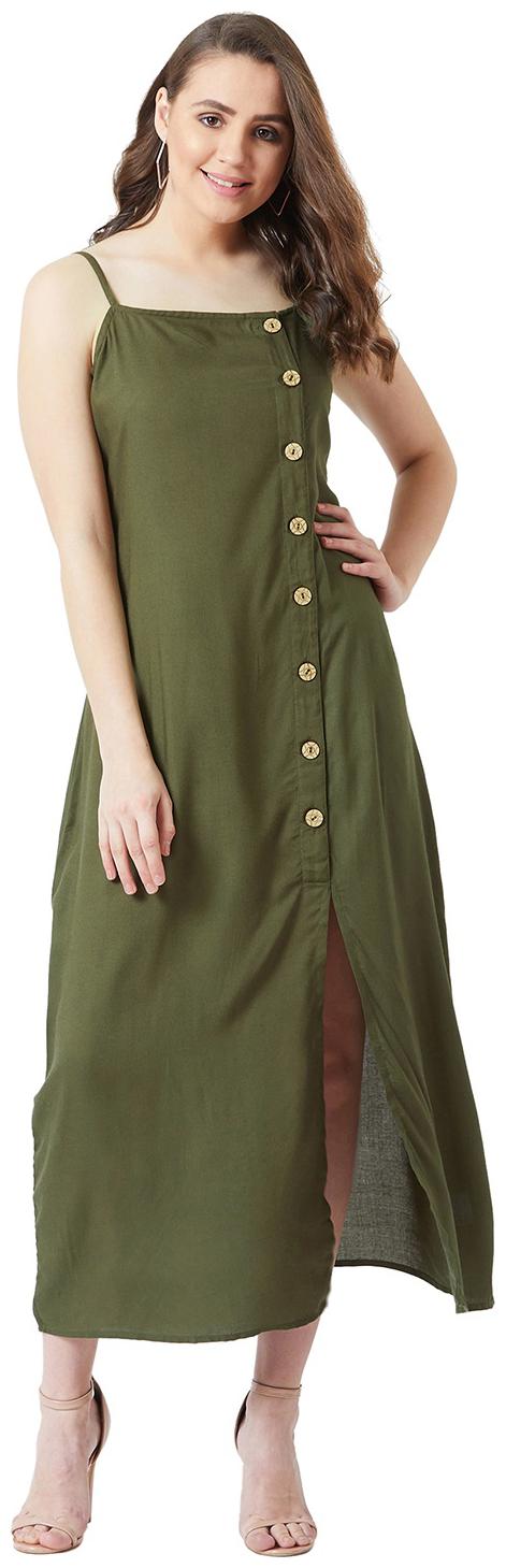 

The Dry State Women Olive Green Maxi Dress