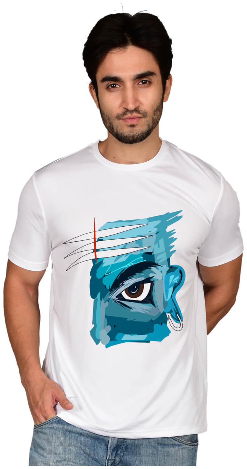 

baluchi Men White Regular fit Cotton Polyester Round neck T-Shirt - Pack Of 1