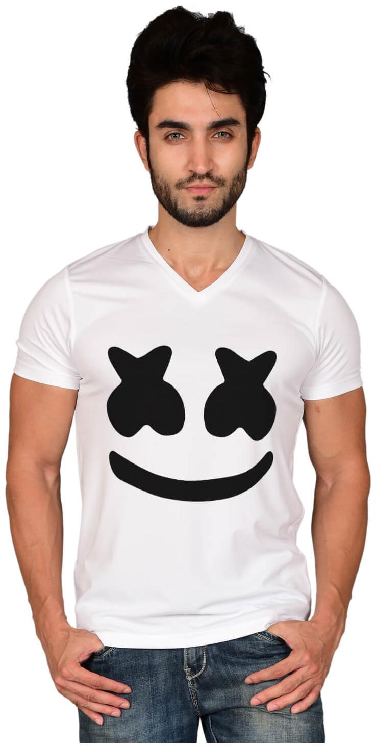 

baluchi Men White Regular fit Polyester Cotton V neck T-Shirt - Pack Of 1