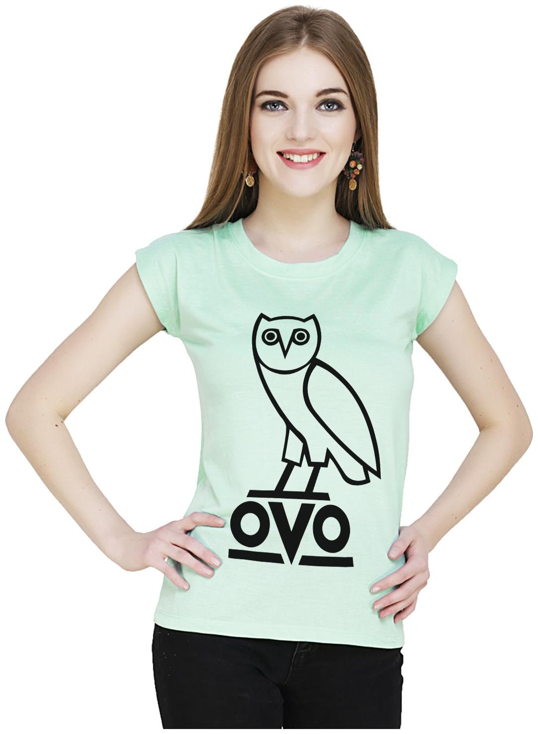 

baluchi Women Green Regular fit Round neck Cotton T shirt