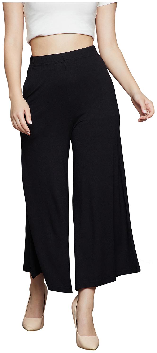 

The Pajama Factory Black Solid Flared Palazzo