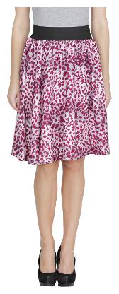 

THE SHOPPING FEVER Printed A-line skirt Midi Skirt - Purple