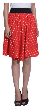 

THE SHOPPING FEVER Polka dots A-line skirt Mini Skirt - Red