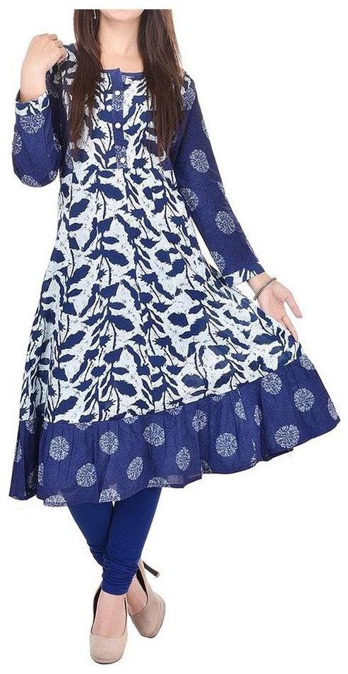 

The Style Story Women Blue Printed Anarkali Kurta