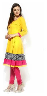 

The Style Story Women Yellow Printed Anarkali Kurta