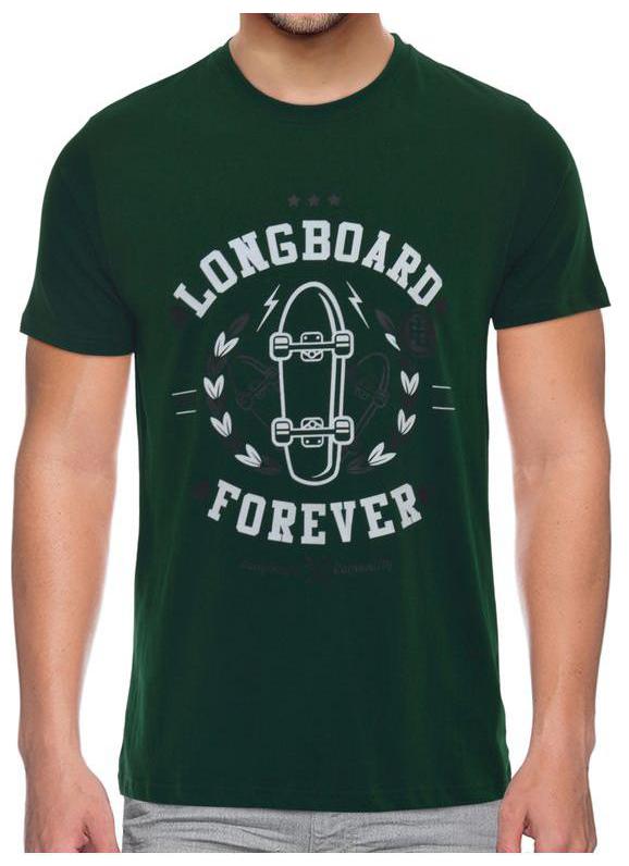

The Upmarket Store Long Board Forever Men s Printed Premium Bottle Green T-shirt