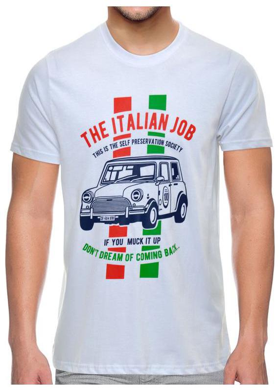 

The Upmarket Store Italian Job Men s Printed Premium Cool White T-shirt
