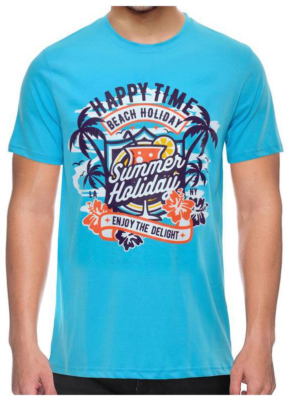 

The Upmarket Store Happy Time Men s Printed Premium Water Blue T-shirt