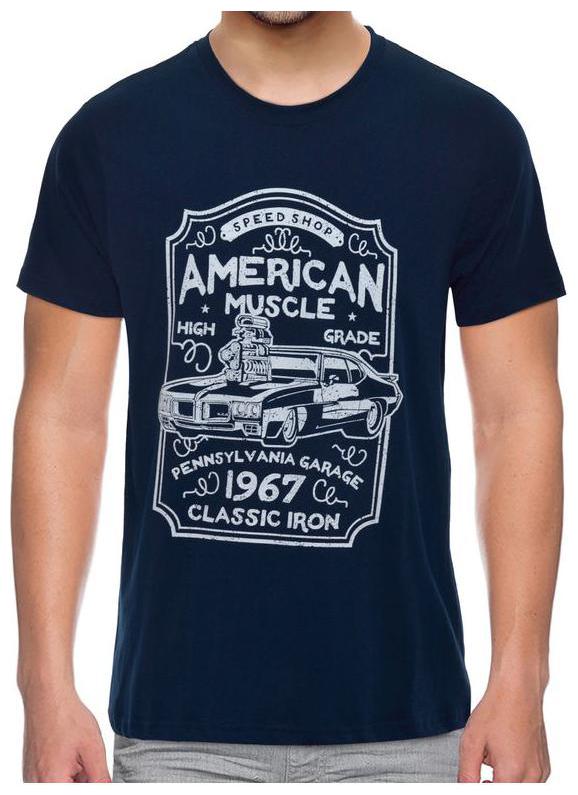 

The Upmarket Store American Muscle Men s Printed Premium Dark Blue T-shirt