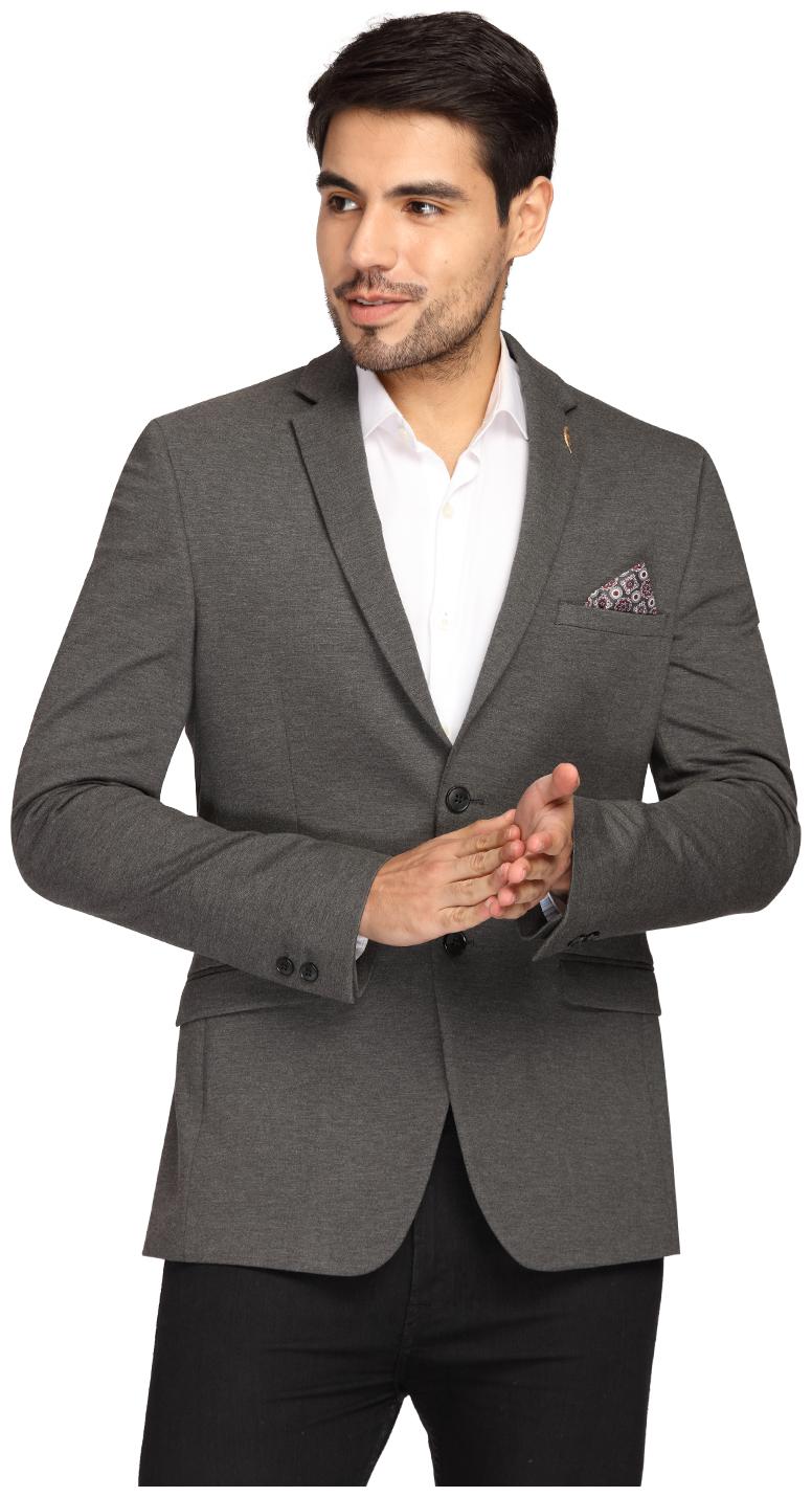 

Theme Men Grey Solid Slim fit Single Breasted Blazer