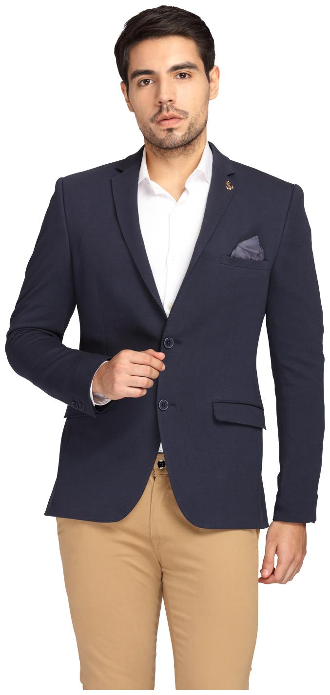 

Theme Men Navy blue Solid Slim fit Single Breasted Blazer