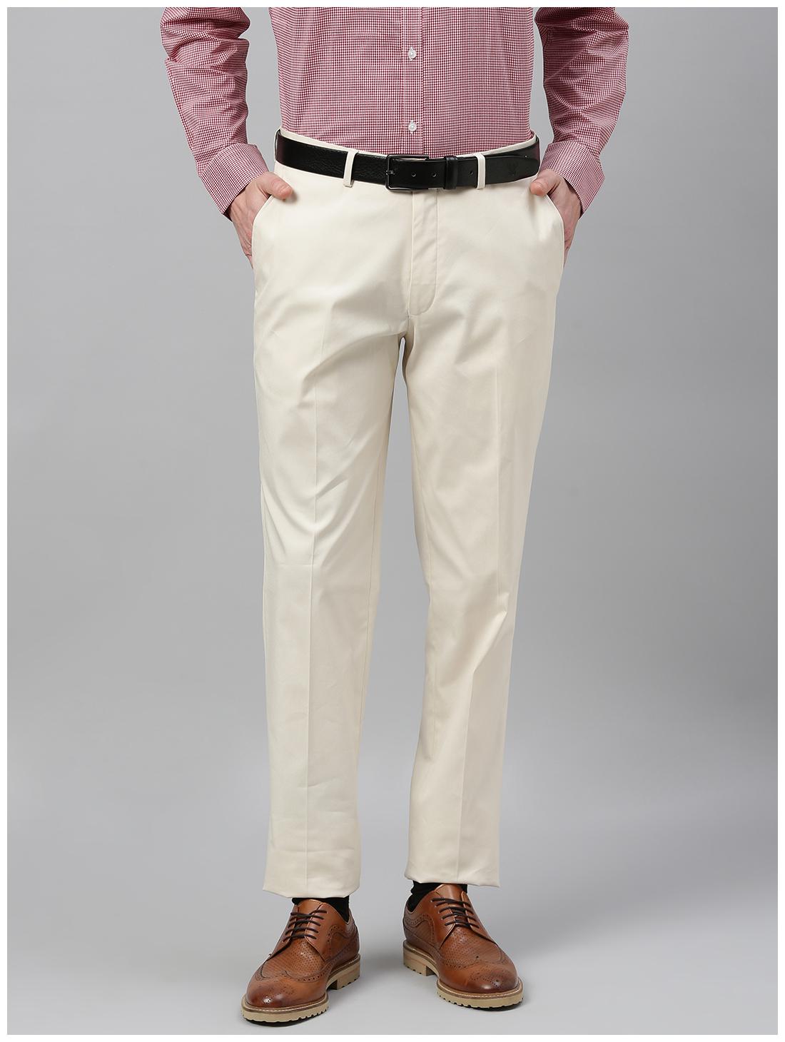 

Theme Men Solid Slim Fit Formal Trouser - Beige