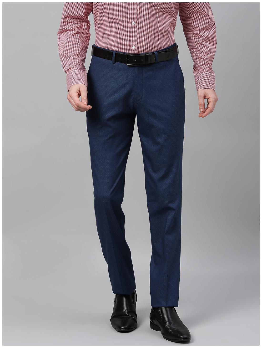 

Theme Men Solid Slim Fit Formal Trouser - Blue