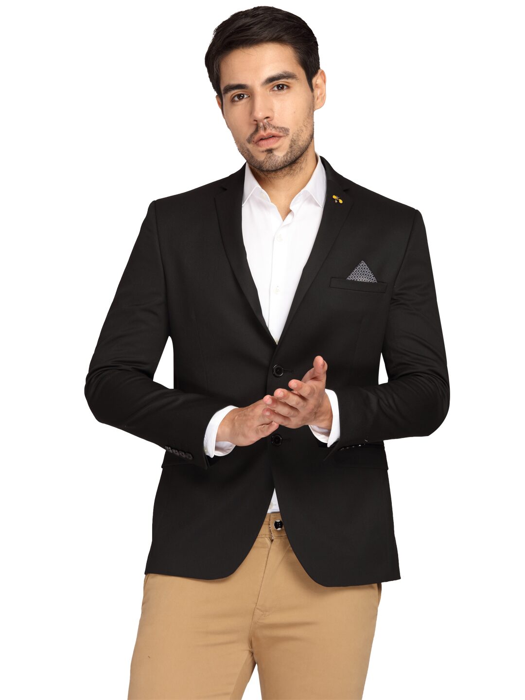 

Theme Men Black Solid Slim fit Single Breasted Blazer