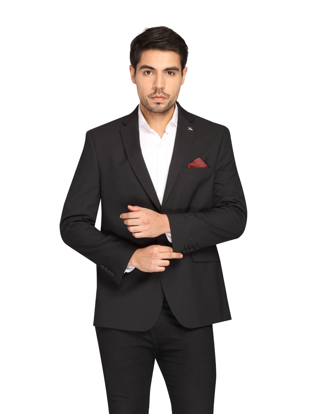 

Theme Men Black Solid Regular fit Single Breasted Blazer