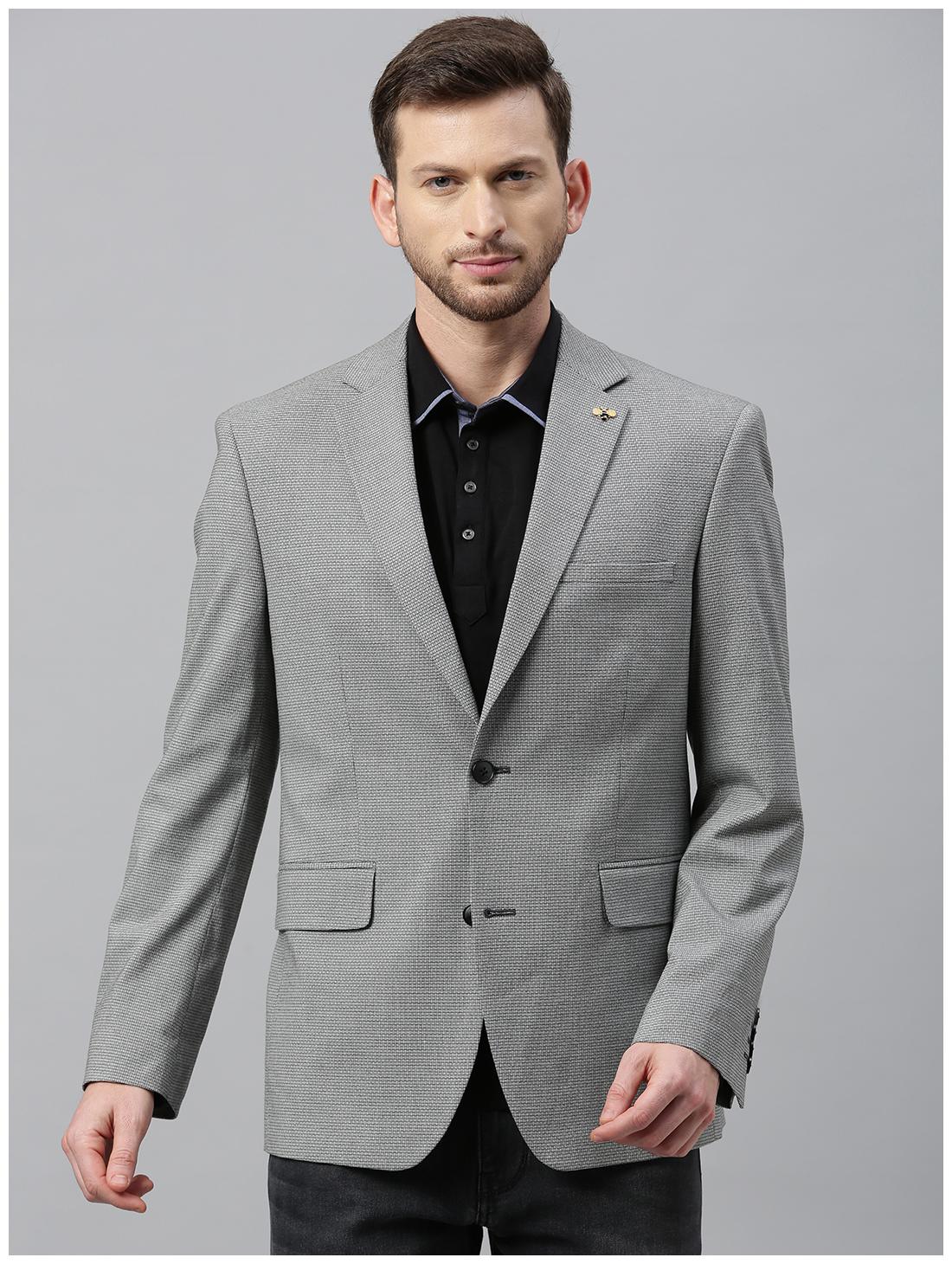 

Theme Men Grey Checked Regular fit Single Breasted Blazer