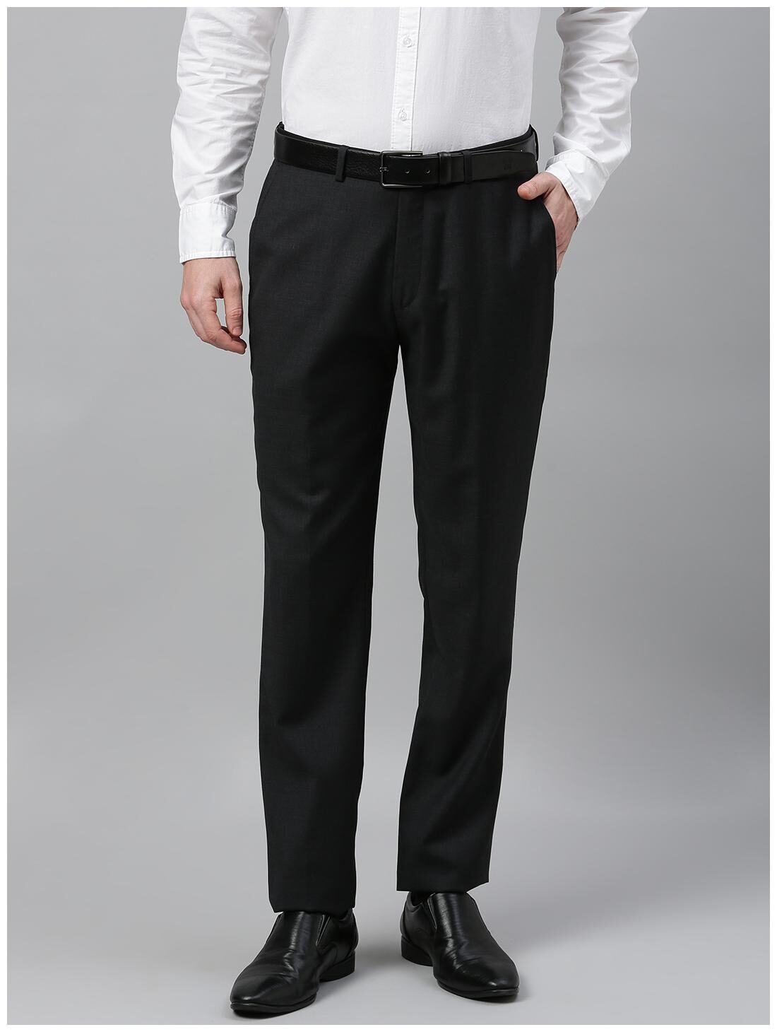 

Theme Men Solid Slim Fit Formal Trouser - Black