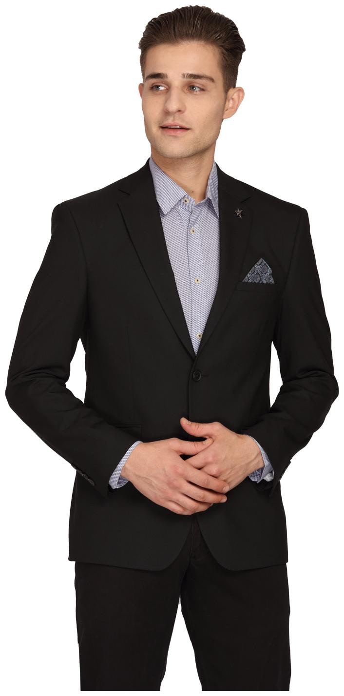 

Theme Men Black Checked Regular fit Single Breasted Blazer