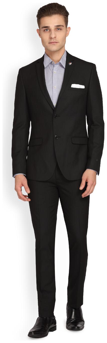 

Theme Men Black Solid Slim fit Single Breasted Blazer