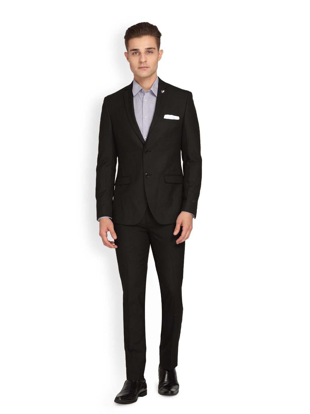 

Theme Men Black Solid Slim fit Single Breasted Blazer