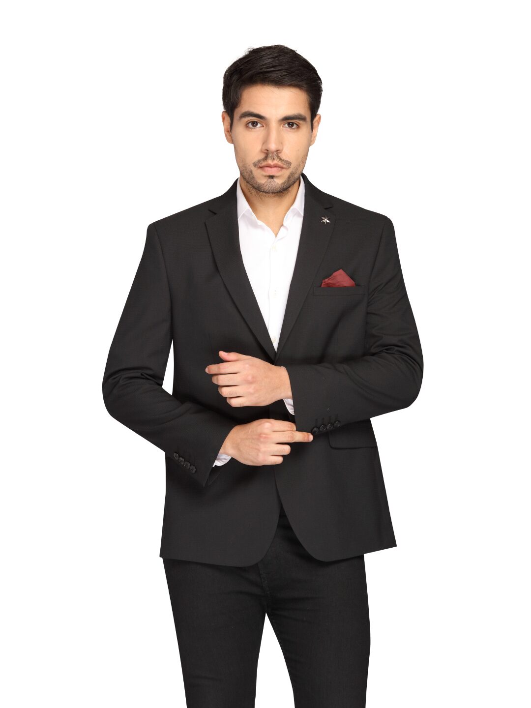 

Theme Men Black Solid Regular fit Single Breasted Blazer
