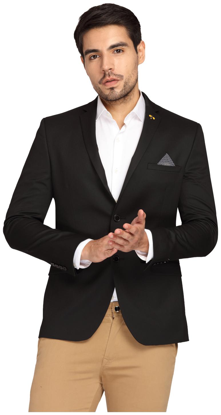 

Theme Men Black Solid Slim fit Single Breasted Blazer