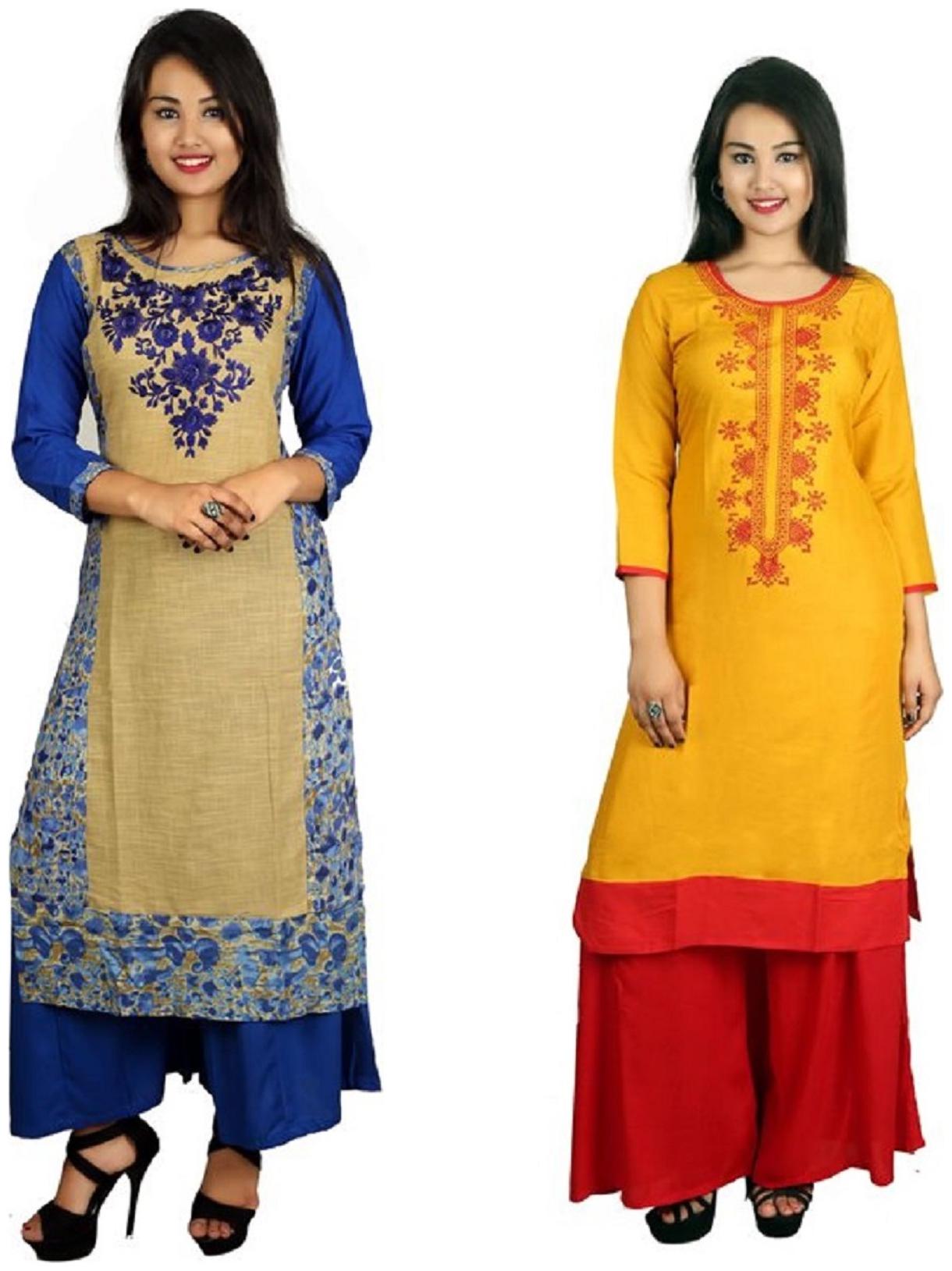 

V Brown Women Multi Solid Straight Kurta