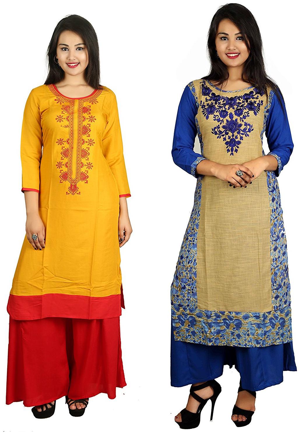 

V Brown Women Multi Solid Straight Kurta