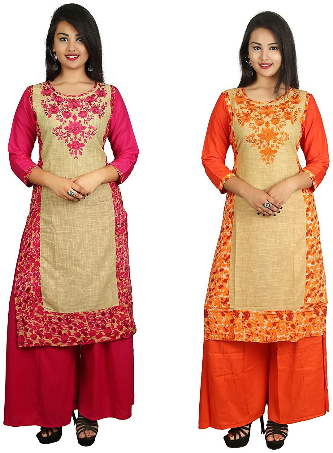 

V Brown Women Multi Solid Straight Kurta