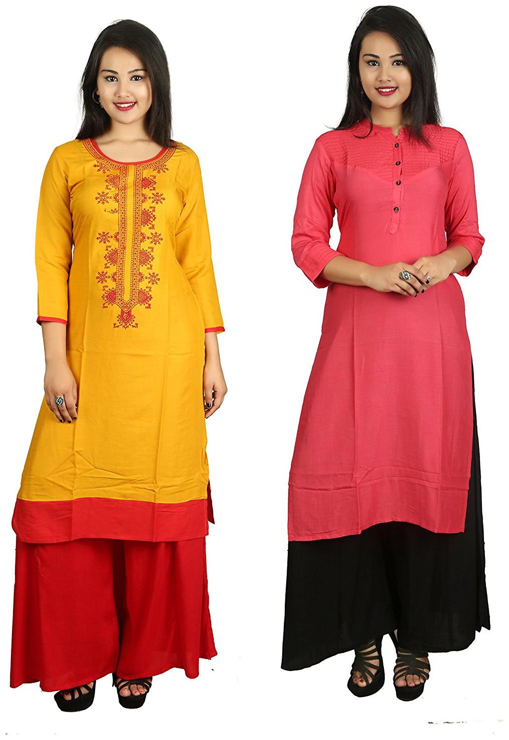 

V Brown Women Multi Solid Straight Kurta