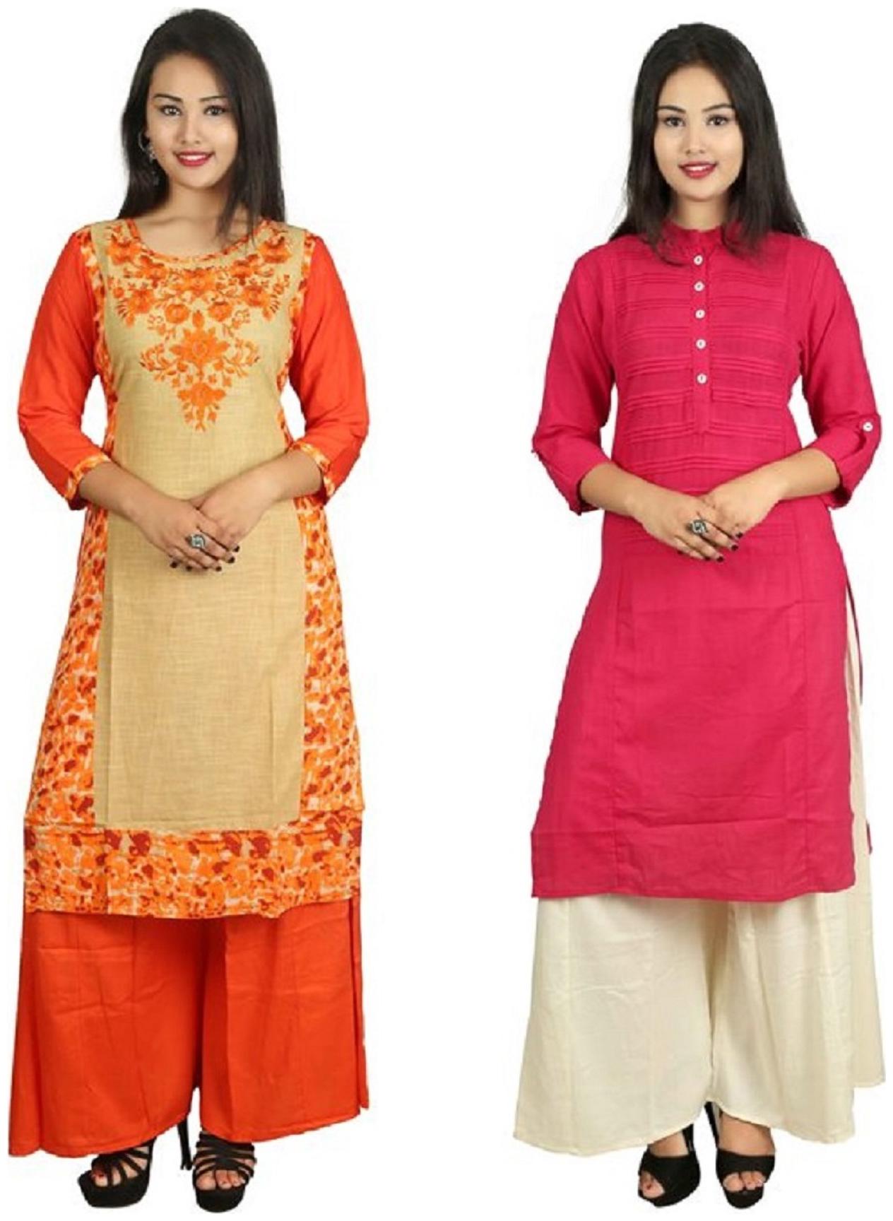 

V Brown Women Multi Solid Straight Kurta