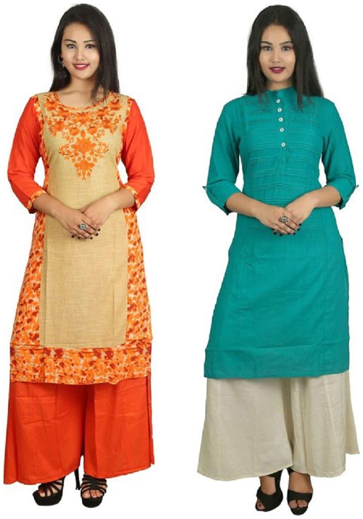 

V Brown Women Multi Solid Straight Kurta