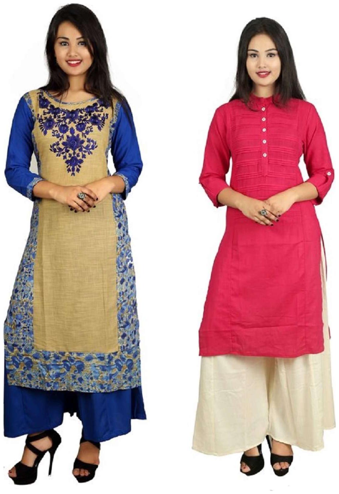 

V Brown Women Multi Solid Straight Kurta