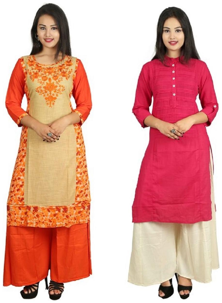 

V Brown Women Multi Solid Straight Kurta