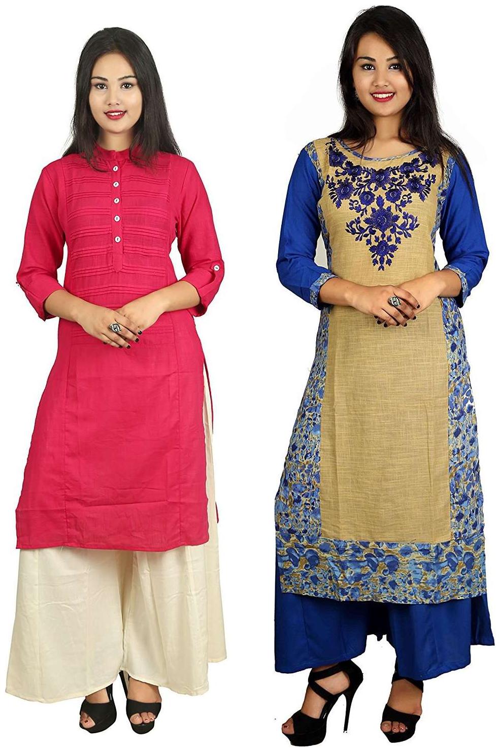 

V Brown Women Multi Solid Straight Kurta