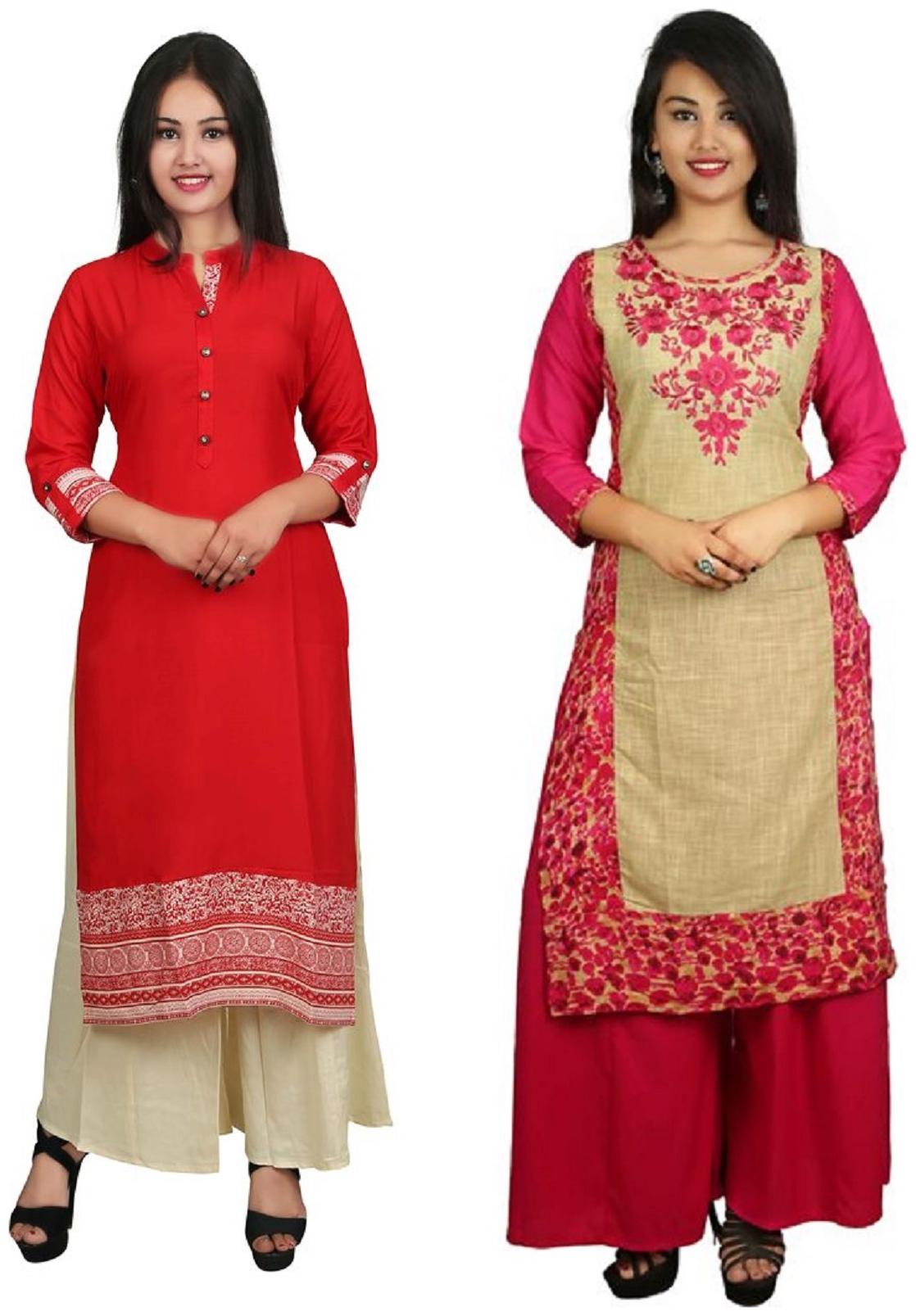 

V Brown Women Multi Solid Straight Kurta