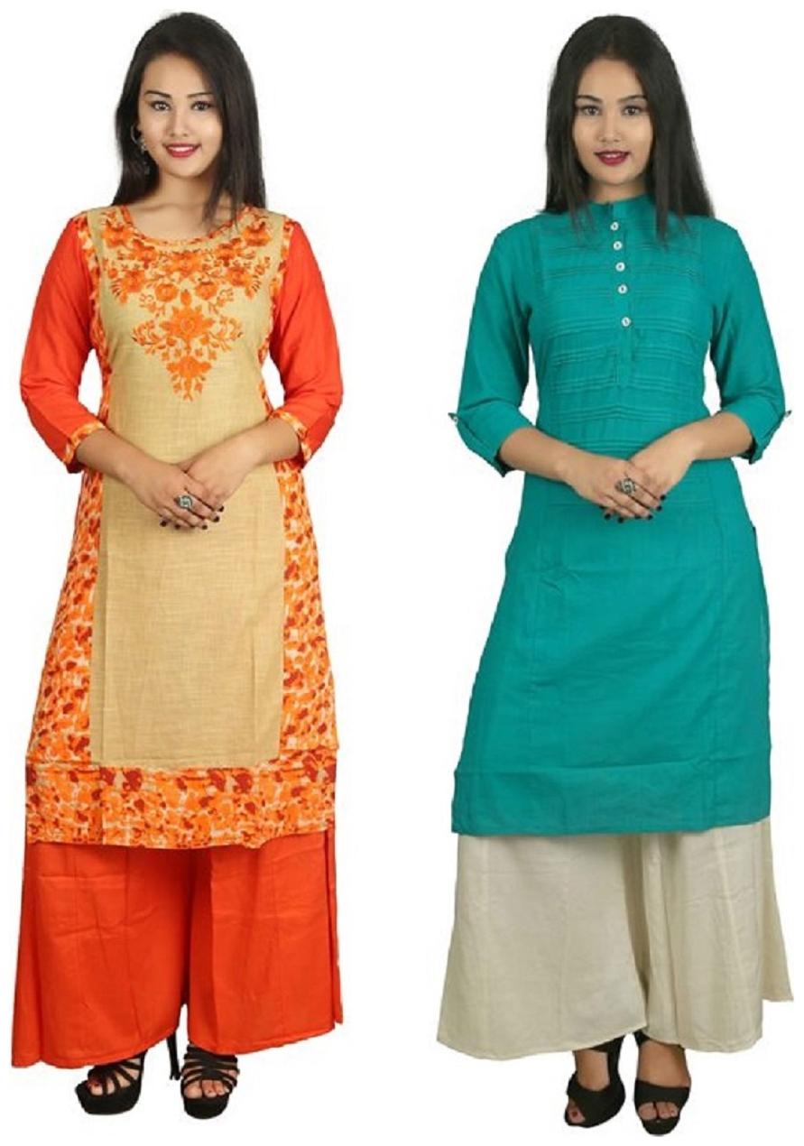 

V Brown Women Multi Solid Straight Kurta